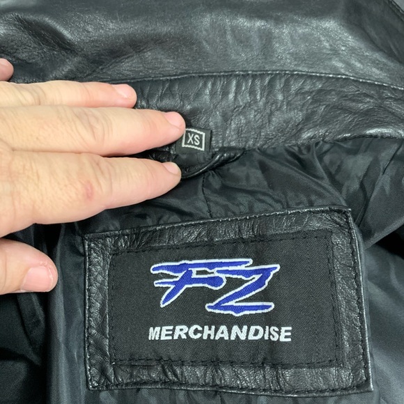 FZ Merchandise Double Breasted Belted Moto Leather Coat Size XS - Picture 13 of 13